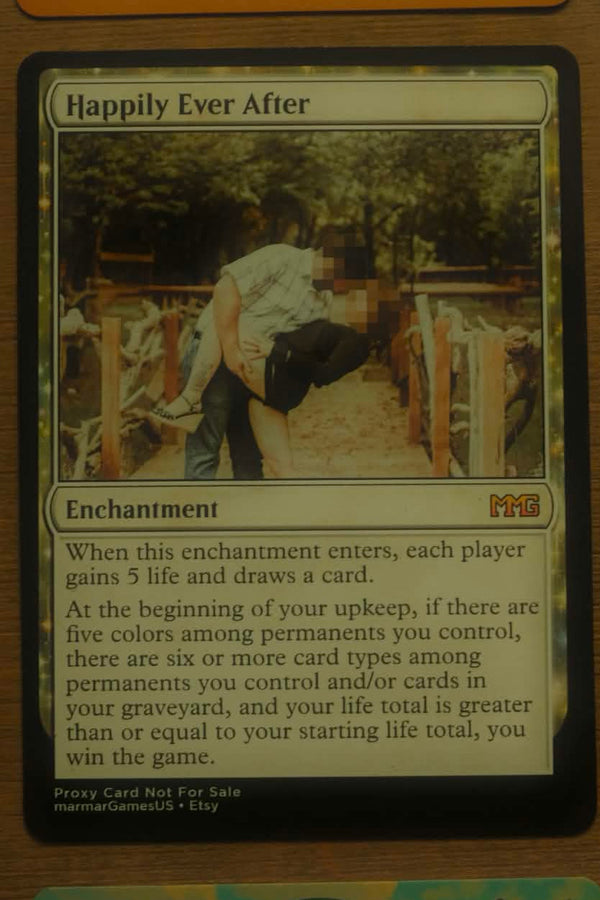 Custom wedding trading card example